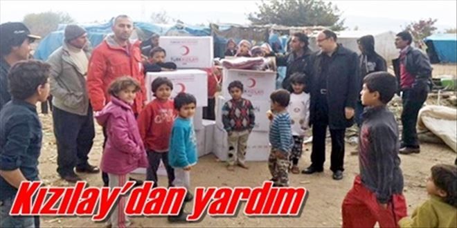 Kızılay´dan Suriyelilere  battaniye yardımı geldi