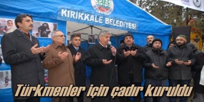 Türkmenler için çadır kuruldu