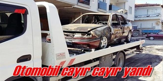 Otomobil cayır cayır yandı