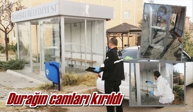 Durağın camları kırıldı