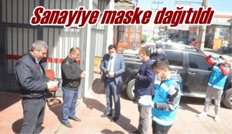 Sanayiye maske dağıtıldı