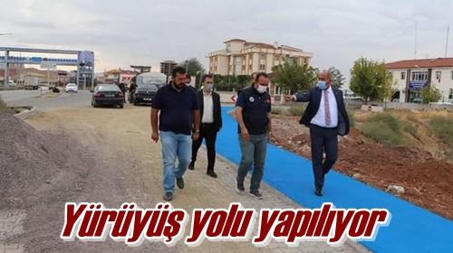 Yürüyüş yolu yapılıyor