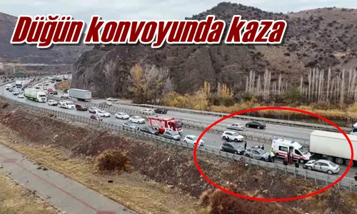 Düğün konvoyunda kaza