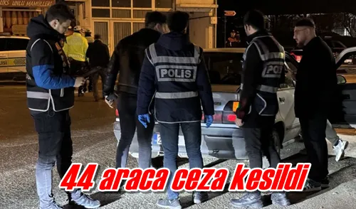 44 araca ceza kesildi