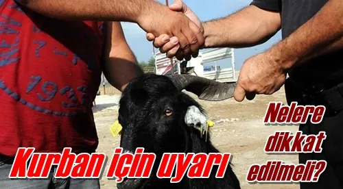 Kurban için uyarı