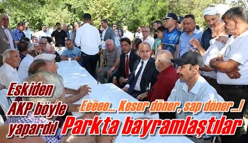 Parkta bayramlaştılar