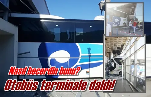 Otobüs terminale daldı!