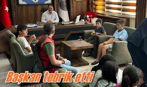 Başkan tebrik etti