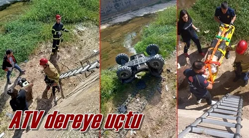 ATV dereye uçtu