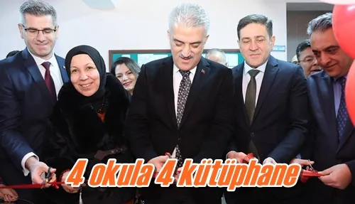 4 okula 4 kütüphane