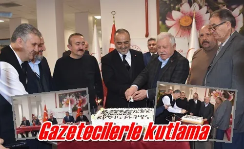 Gazetecilerle kutlama