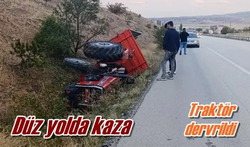 Düz yolda kaza