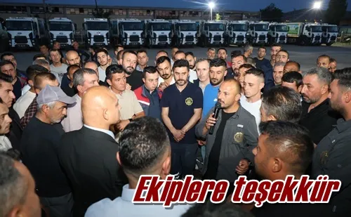 Ekiplere teşekkür