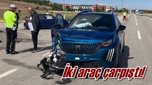 İki araç çarpıştı!