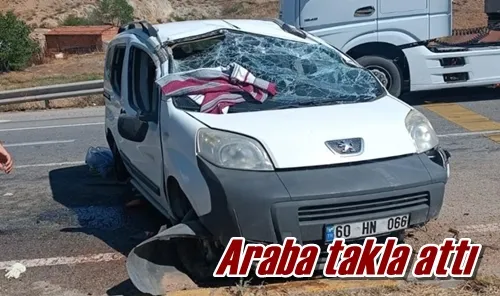 Araba takla attı