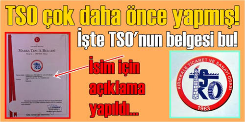 TSO Bunu Çoktan Yapmış!