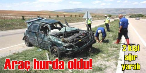 Kırıkkale`de Kaza:  2 Ağır Yaralı 