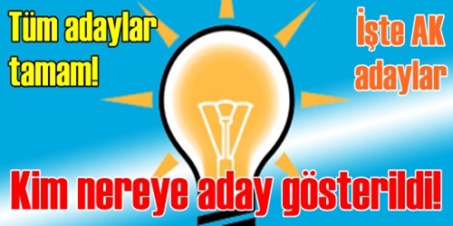 İşte tüm adaylar