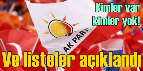 Listeler kesinleşti